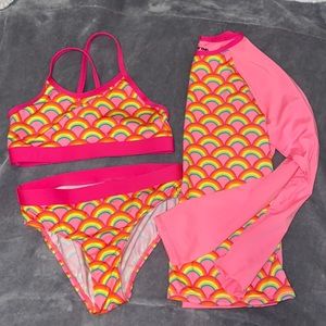 🌈 Land’s End   Girls 3 piece swim set